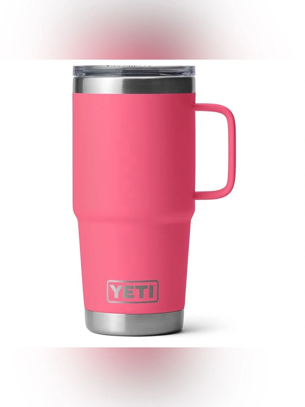 YETI Pink Rambler 20 oz Travel Mug with Handle